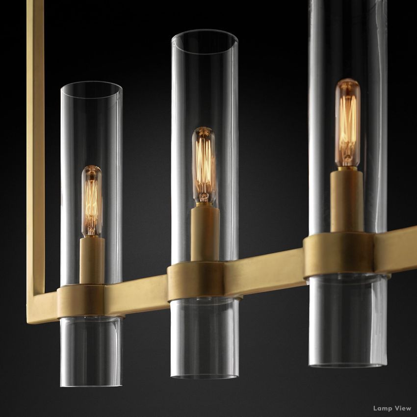 Ravelle Clear Glass Linear Chandelier 73"
