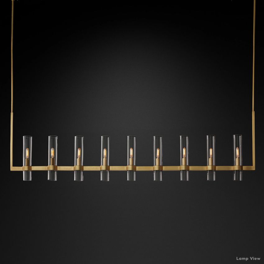 Ravelle Clear Glass Linear Chandelier 73"