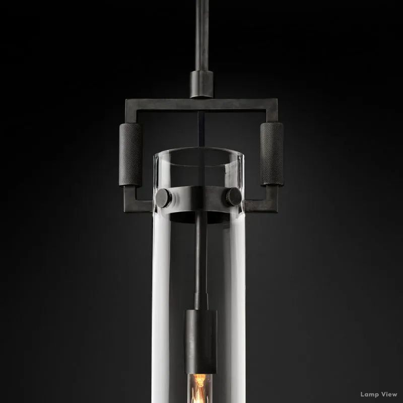 Machinist Glass Cylinder Pendant Light