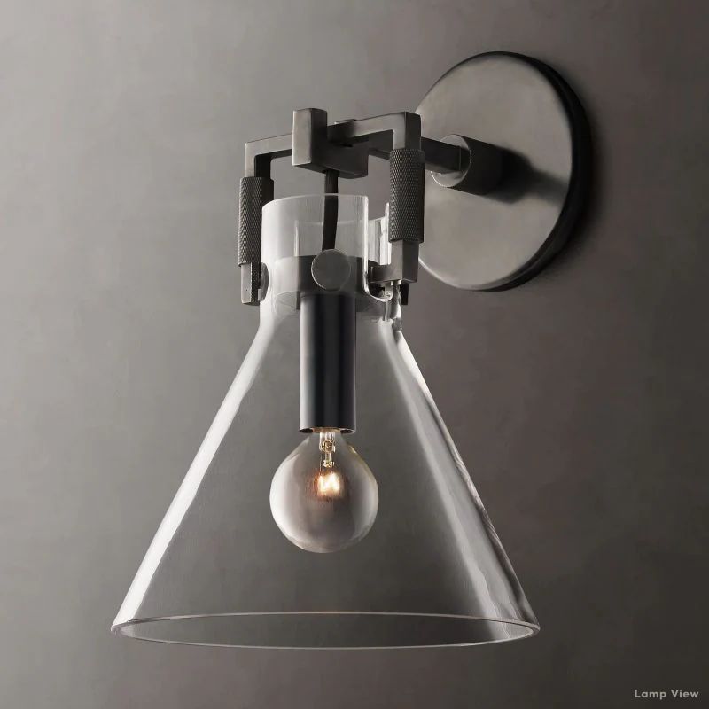 Machinist Glass Funnel Wall Sconce