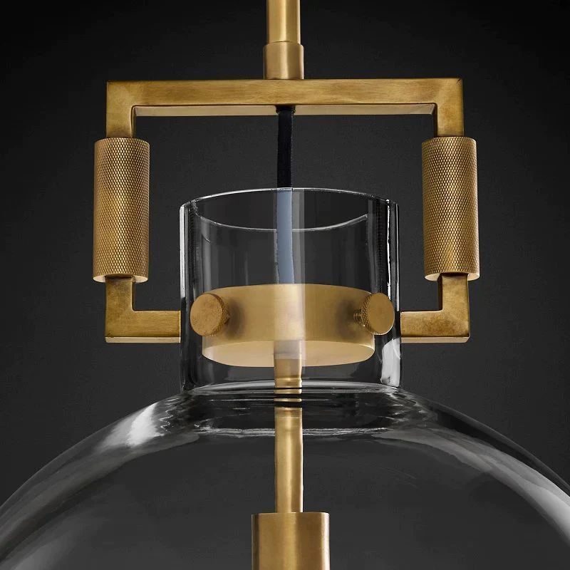 Machinist Glass Globe Flush Mount