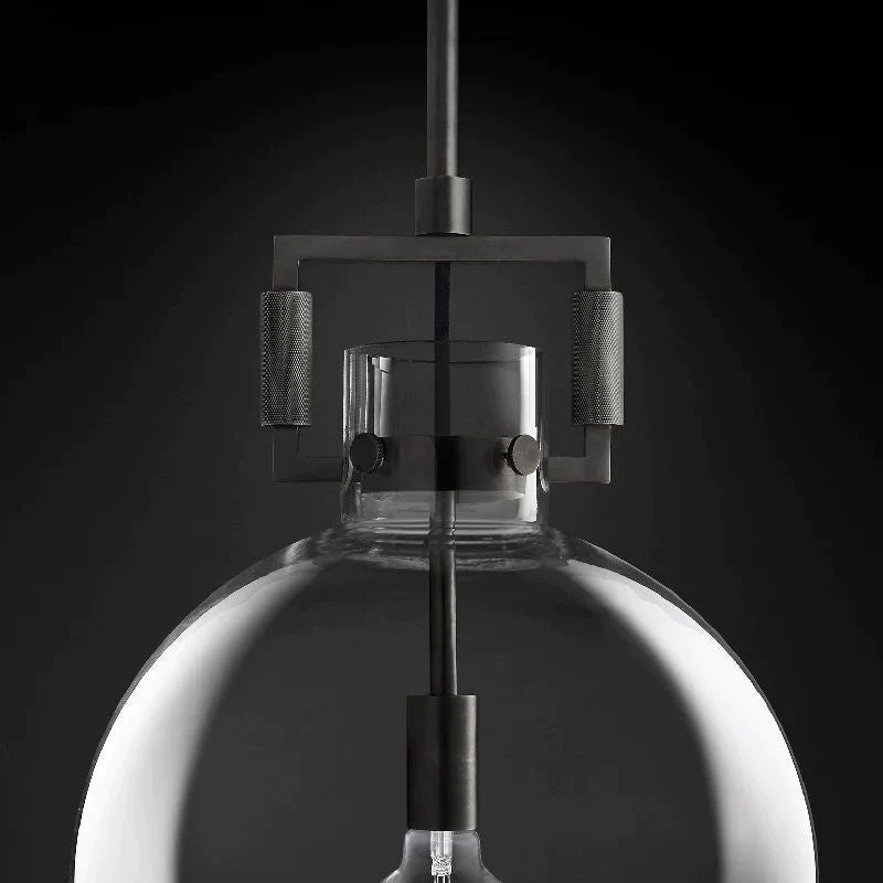 Machinist Glass Globe Flush Mount