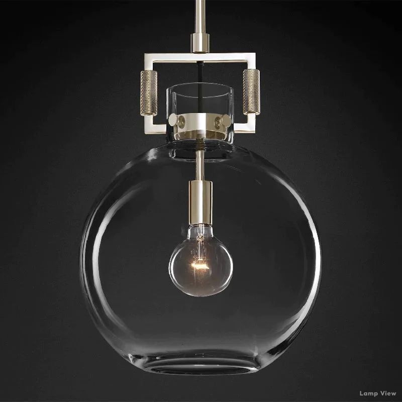 Machinist Glass Globe Pendant Light