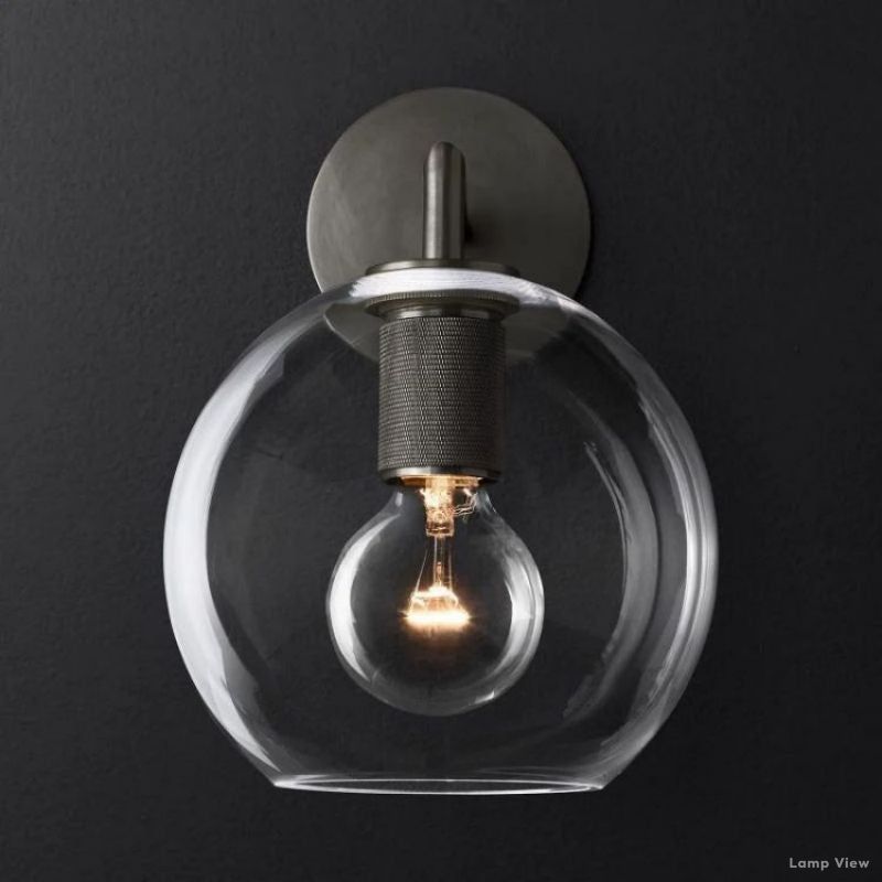 Utilitaire Globe Shade Wall Sconce