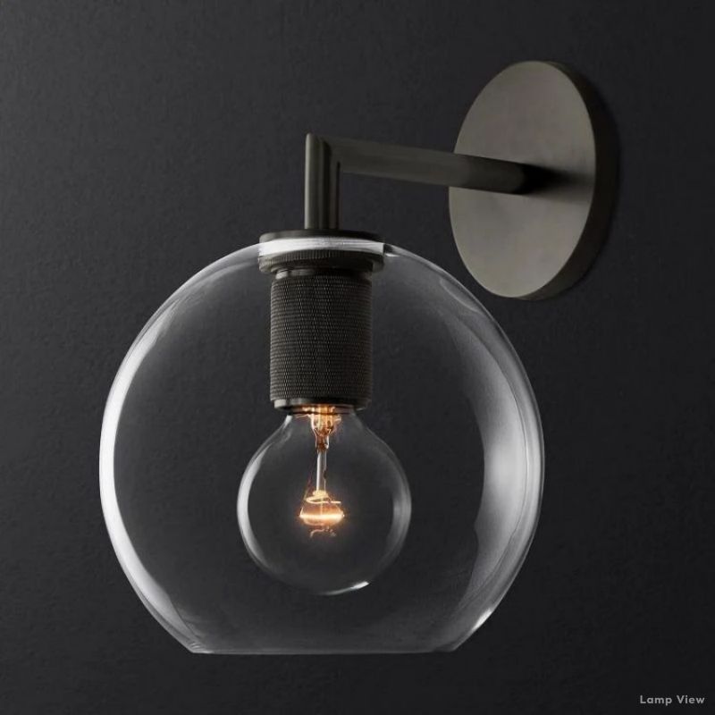 Utilitaire Globe Shade Wall Sconce