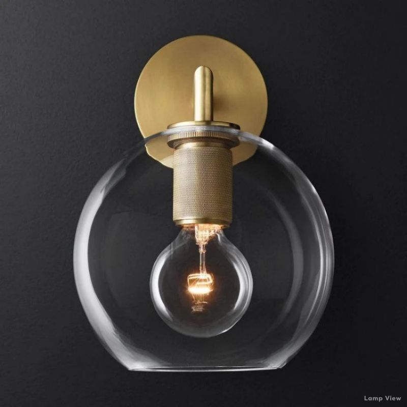 Utilitaire Globe Shade Wall Sconce