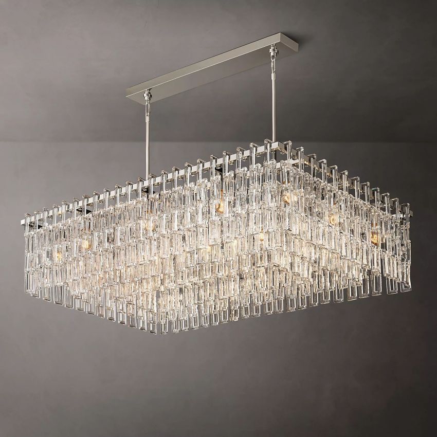 Marignan Chain Crystal Rectangle Chandelier 60"