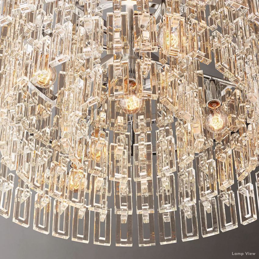 Marignan Chain Crystal Round Chandelier 36"
