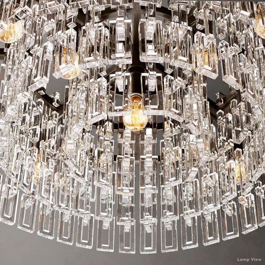 Marignan Chain Crystal Round Chandelier 36"