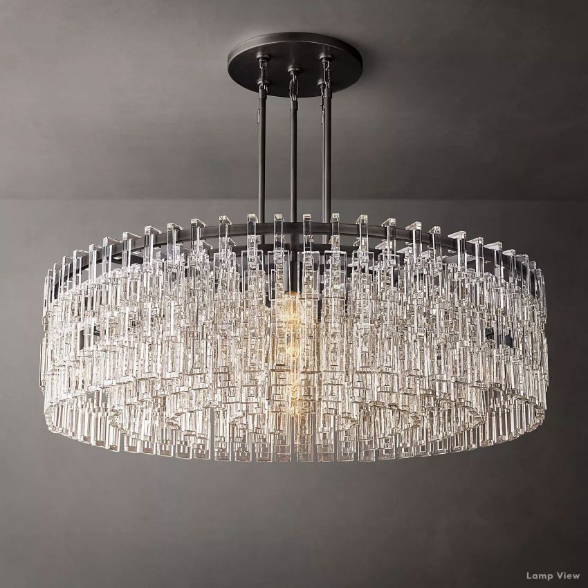 Marignan Chain Crystal Round Chandelier 48"