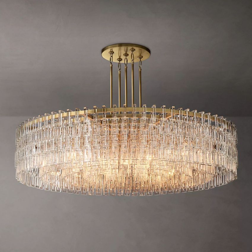 Marignan Chain Crystal Round Chandelier 60"
