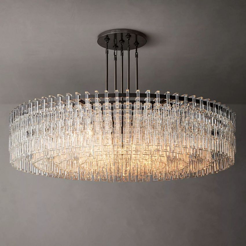 Marignan Chain Crystal Round Chandelier 60"
