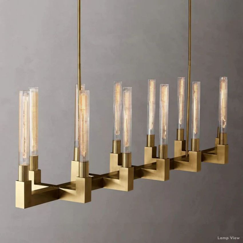 Cannele Beaux Arts Linear Chandelier 67"