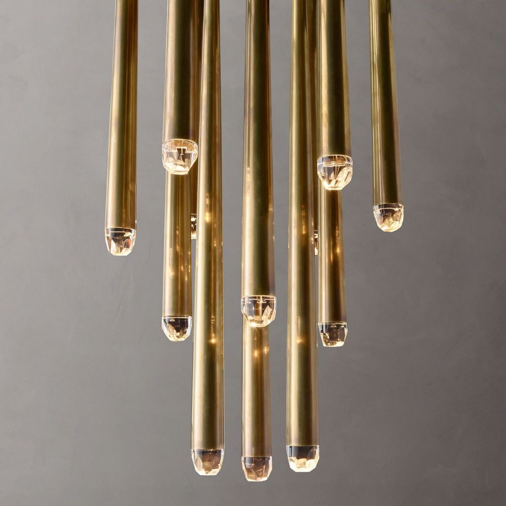 Aquitaine Conical Brass Round Chandelier 18"