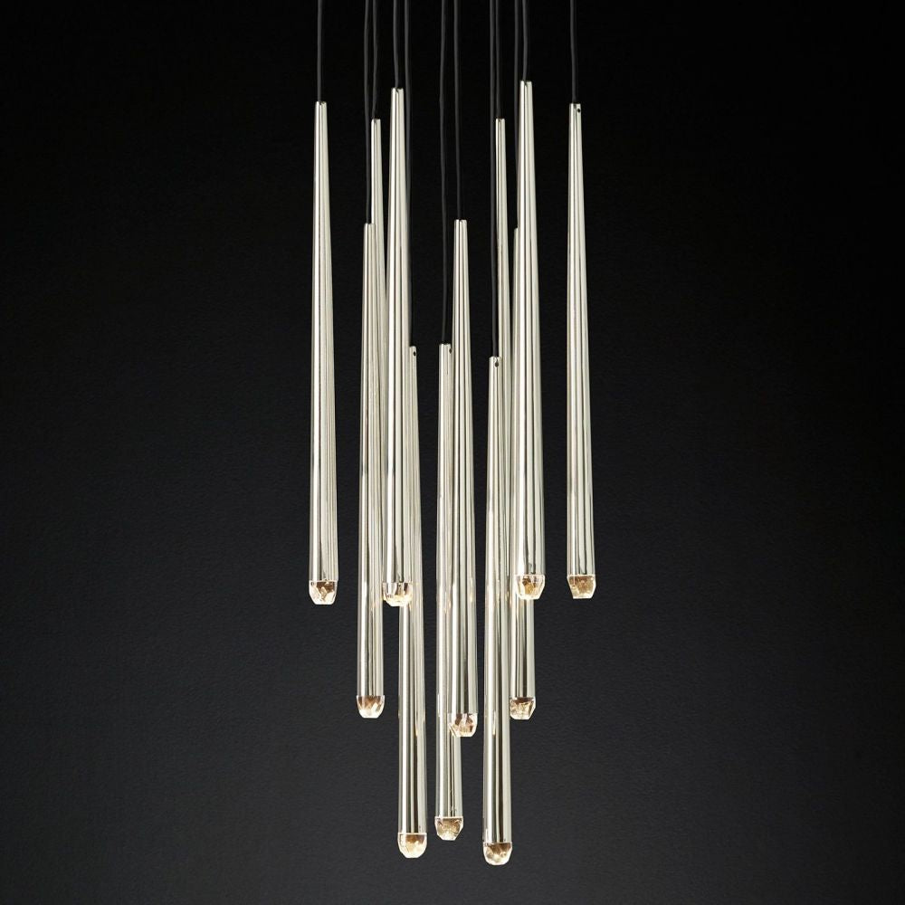 Aquitaine Conical Brass Round Chandelier 18"