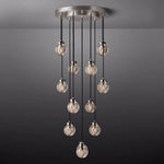 Pearl Shimmering Crystal Round Chandelier 22"