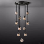 Pearl Shimmering Crystal Round Chandelier 22"