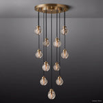 Pearl Shimmering Crystal Round Chandelier 22"