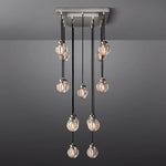Pearl Shimmering Crystal Rectangle Chandelier 36"
