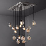 Pearl Shimmering Crystal Rectangle Chandelier 36"