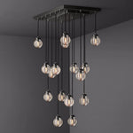 Pearl Shimmering Crystal Rectangle Chandelier 36"
