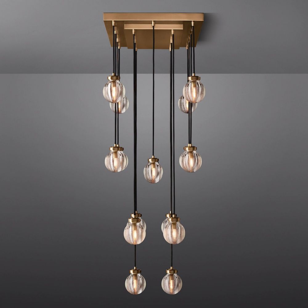 Pearl Shimmering Crystal Rectangle Chandelier 36"