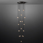 Pearl Shimmer Crystal Round Chandelier 38"