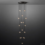 Pearl Shimmering Crystal Round Chandelier 38"