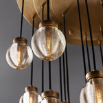 Pearl Shimmering Crystal Round Chandelier 38"
