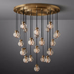 Pearl Shimmering Crystal Round Chandelier 38"