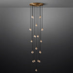 Pearl Shimmering Crystal Round Chandelier 38"