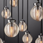 Pearl Shimmer Crystal Round Chandelier 38"