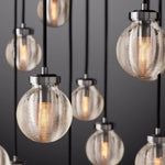 Pearl Shimmering Crystal Round Chandelier 38"