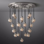 Pearl Shimmer Crystal Round Chandelier 38"