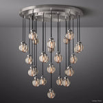 Pearl Shimmering Crystal Round Chandelier 38"