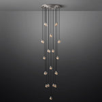 Pearl Shimmer Crystal Round Chandelier 38"