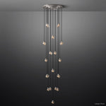 Pearl Shimmering Crystal Round Chandelier 38"