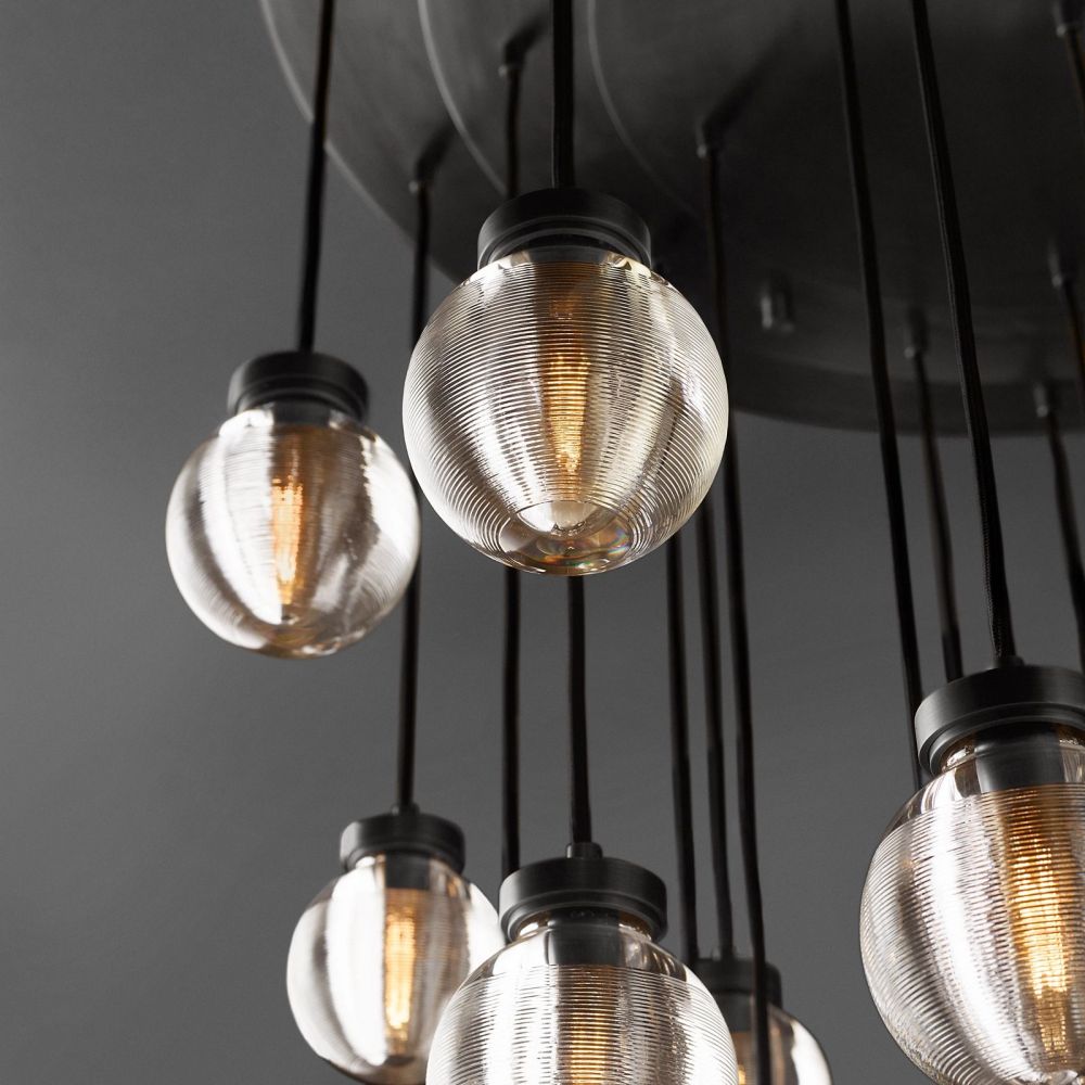 Pearl Shimmer Crystal Round Chandelier 38"