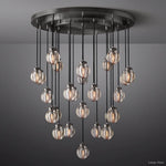 Pearl Shimmering Crystal Round Chandelier 38"