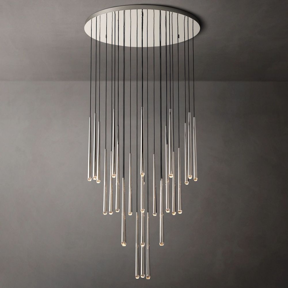 Aquitaine Conical Brass Round Chandelier 48"