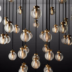 Pearl Shimmering Crystal Round Chandelier 48"