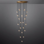 Pearl Shimmering Crystal Round Chandelier 48"