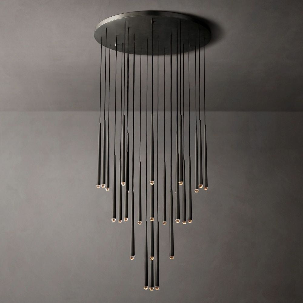 Aquitaine Conical Brass Round Chandelier 48"