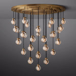 Pearl Shimmering Crystal Round Chandelier 48"