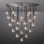 Pearl Shimmering Crystal Round Chandelier 48"