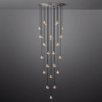 Pearl Shimmering Crystal Round Chandelier 48"