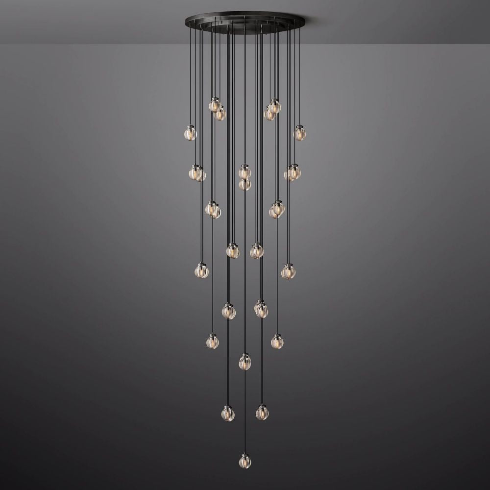 Pearl Shimmer Crystal Round Chandelier 48"