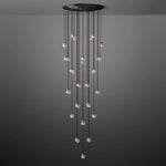 Pearl Shimmering Crystal Round Chandelier 48"