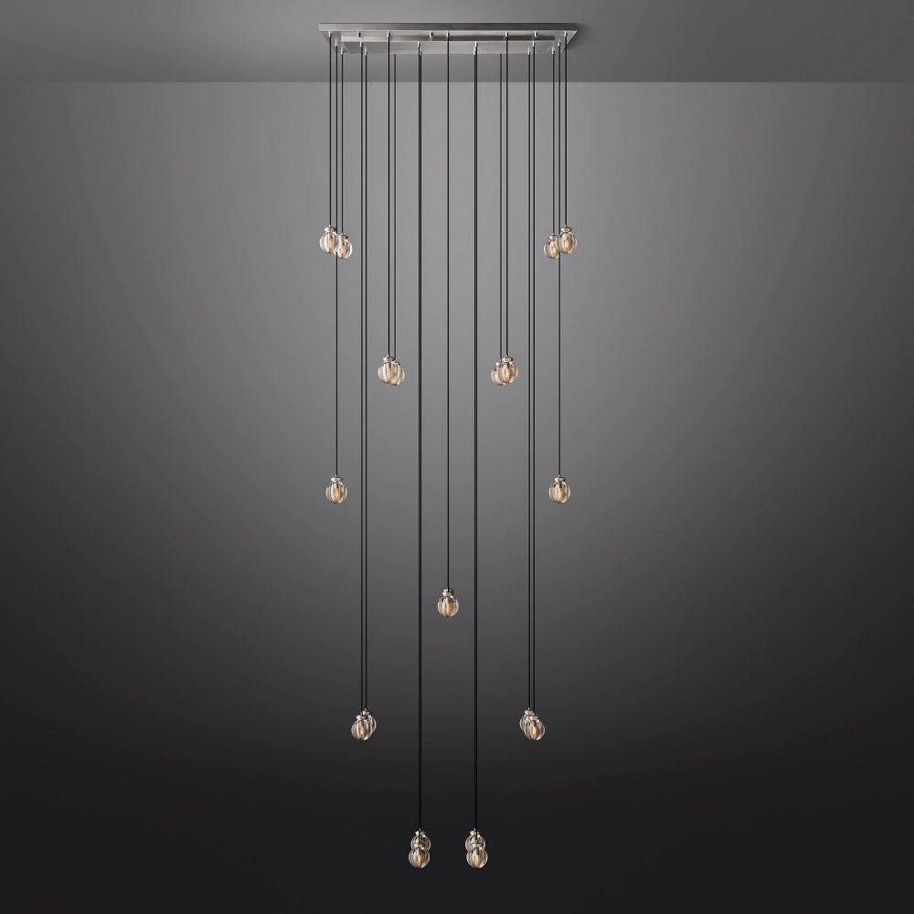 Pearl Shimmering Crystal Rectangle Chandelier 54"