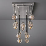Pearl Shimmering Crystal Rectangle Chandelier 54"